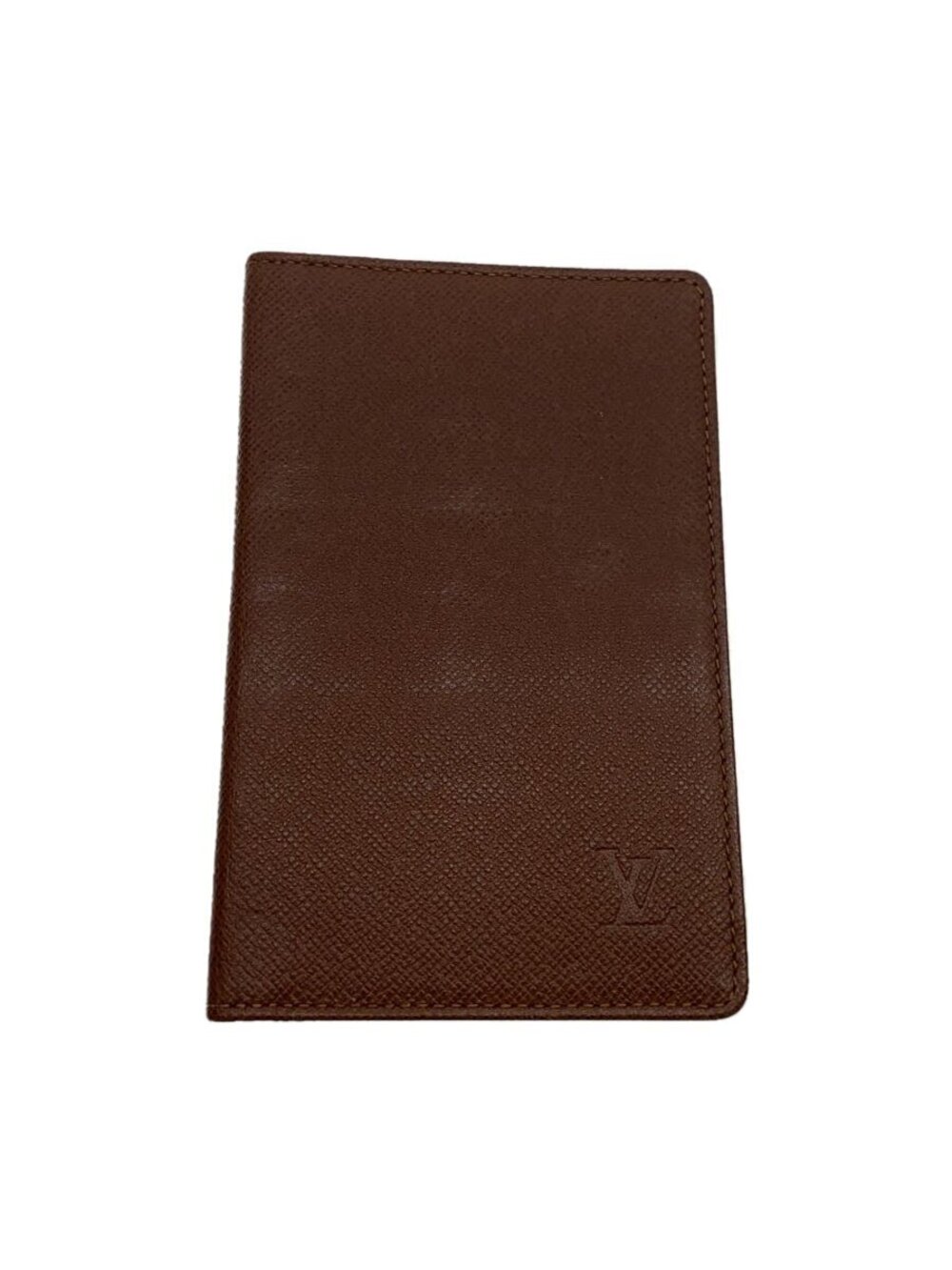 LOUIS VUITTON Porte Wallet Cartes Vertical Taiga Brown Leather Brown